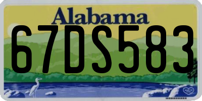 AL license plate 67DS583