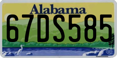 AL license plate 67DS585