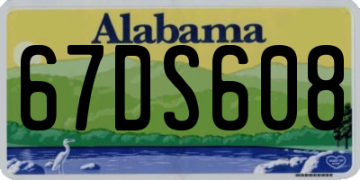 AL license plate 67DS608
