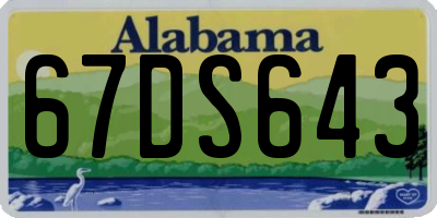 AL license plate 67DS643