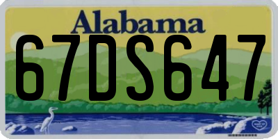 AL license plate 67DS647