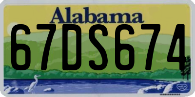 AL license plate 67DS674