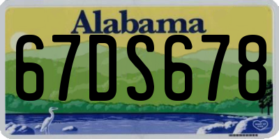 AL license plate 67DS678