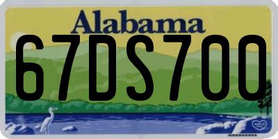 AL license plate 67DS700