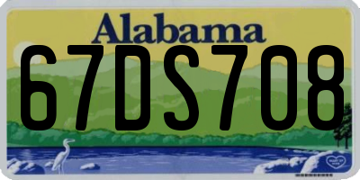 AL license plate 67DS708