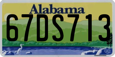 AL license plate 67DS713