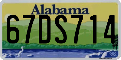 AL license plate 67DS714