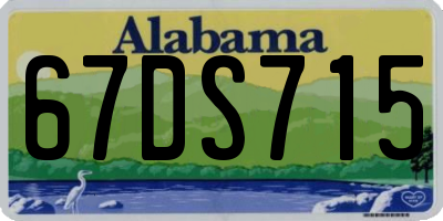 AL license plate 67DS715