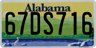 AL license plate 67DS716