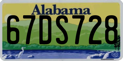 AL license plate 67DS728