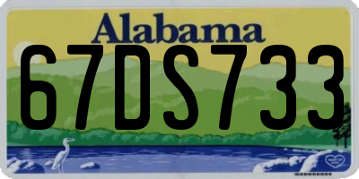 AL license plate 67DS733
