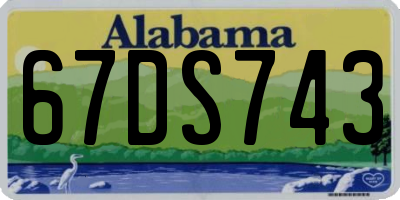 AL license plate 67DS743