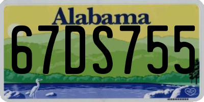 AL license plate 67DS755