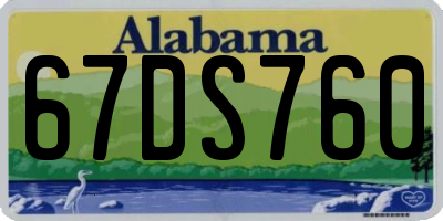 AL license plate 67DS760