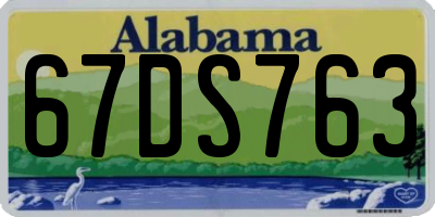 AL license plate 67DS763