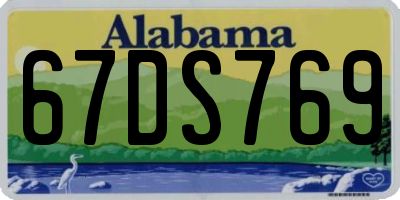 AL license plate 67DS769