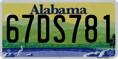 AL license plate 67DS781