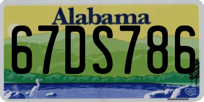 AL license plate 67DS786