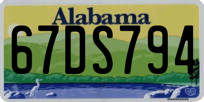 AL license plate 67DS794