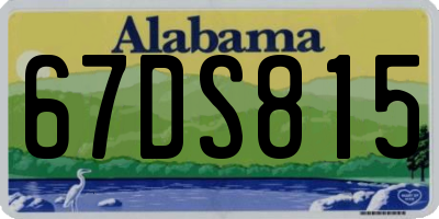 AL license plate 67DS815