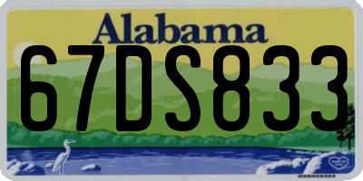 AL license plate 67DS833