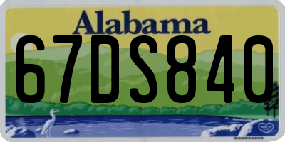 AL license plate 67DS840