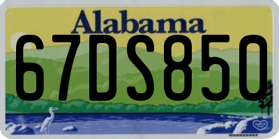 AL license plate 67DS850