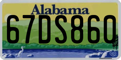 AL license plate 67DS860