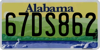 AL license plate 67DS862