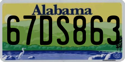 AL license plate 67DS863
