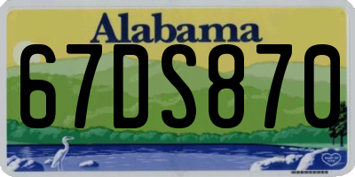 AL license plate 67DS870