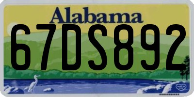 AL license plate 67DS892