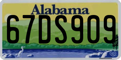 AL license plate 67DS909