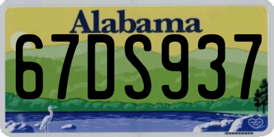 AL license plate 67DS937