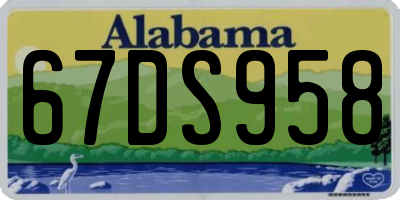 AL license plate 67DS958