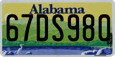 AL license plate 67DS980