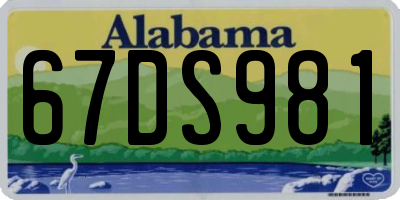 AL license plate 67DS981