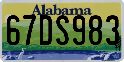 AL license plate 67DS983