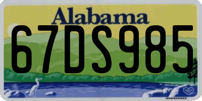 AL license plate 67DS985