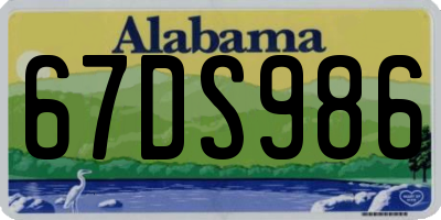 AL license plate 67DS986