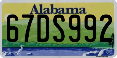 AL license plate 67DS992