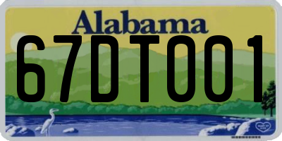 AL license plate 67DT001