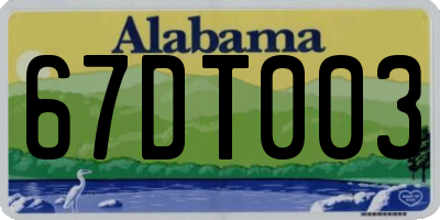 AL license plate 67DT003