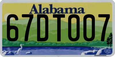 AL license plate 67DT007