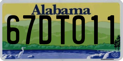 AL license plate 67DT011