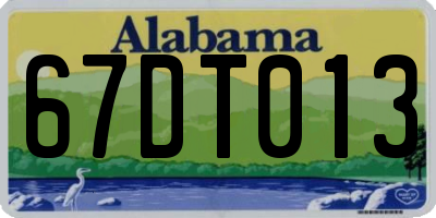 AL license plate 67DT013
