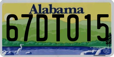 AL license plate 67DT015