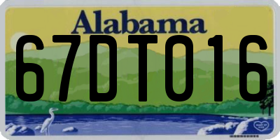 AL license plate 67DT016
