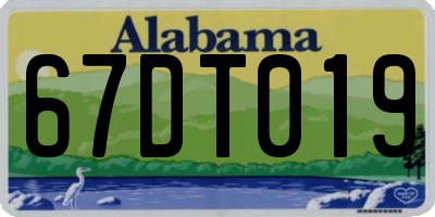 AL license plate 67DT019