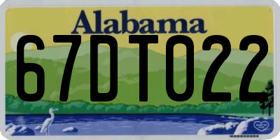 AL license plate 67DT022